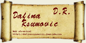 Dafina Ršumović vizit kartica